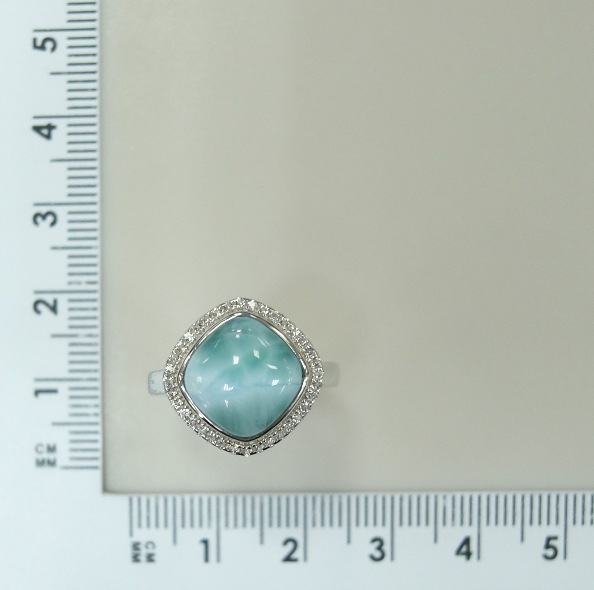 Серебряное кольцо с ларимаром